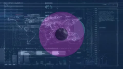Animation of data processing over world ... | Stock Video | Pond5
