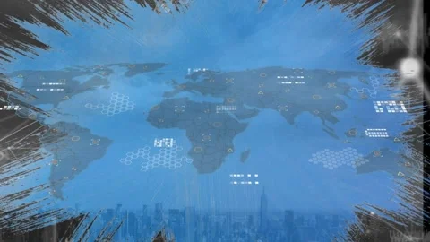 Animation of data processing over world ... | Stock Video | Pond5