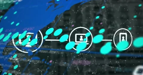 Animation of data processing over world ... | Stock Video | Pond5