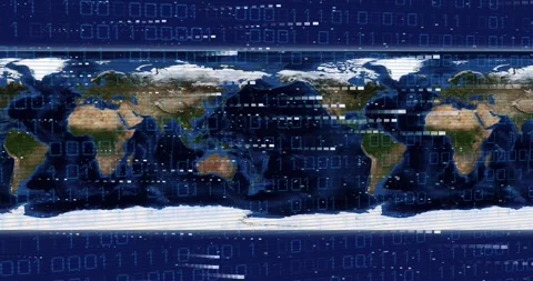 Animation of data processing over world ... | Stock Video | Pond5