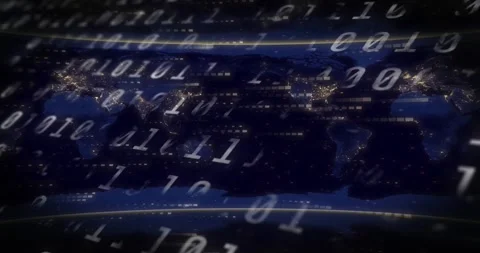 Animation of data processing over world ... | Stock Video | Pond5