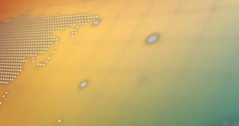 Animation of data processing over world map against orange gradient background Video stock 242492856