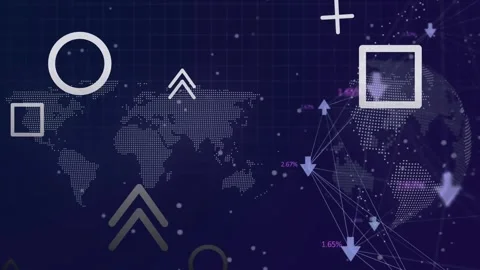 Animation of data processing over world ... | Stock Video | Pond5