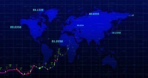 Animation of data processing over world ... | Stock Video | Pond5