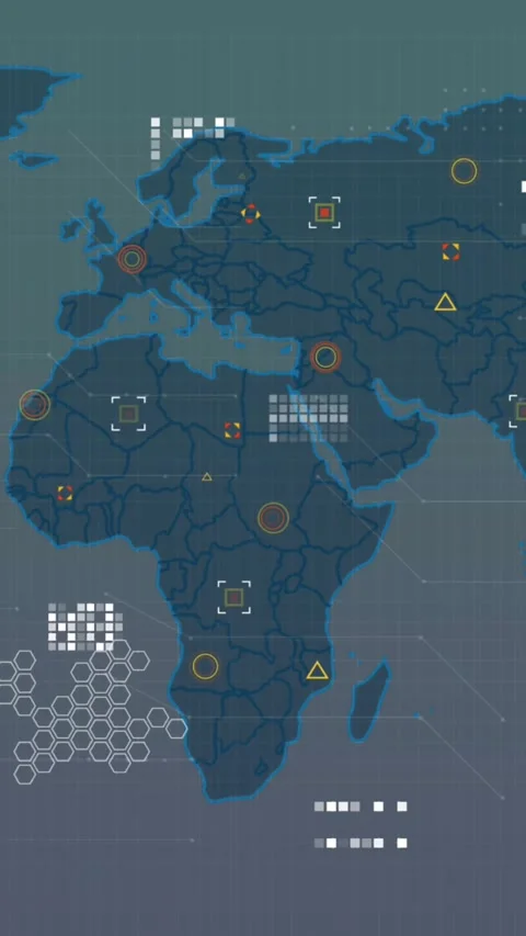 Animation of data processing over world map Stock Footage 344593988