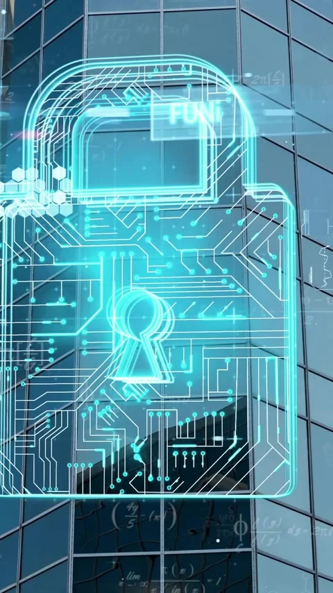 Animation of data processing with padlock icon and mathematical equations over Stock Footage 320513251