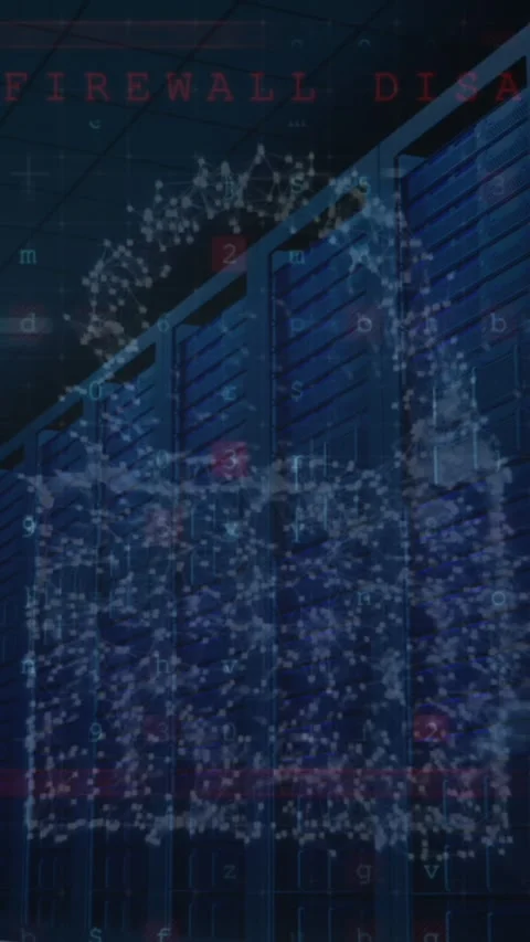 Animation of data processing padlock icons over server room Stock Footage 344783023