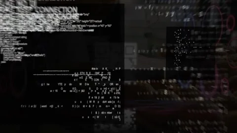 Animation of data processing, qr code on digital interface, caucasian baker Video stock 329560101