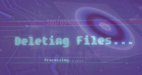 Animation of data processing, round scanner and microprocessor connections Vídeo Stock 328303469