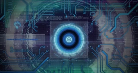 Animation of data processing with scope ... | Stock Video | Pond5