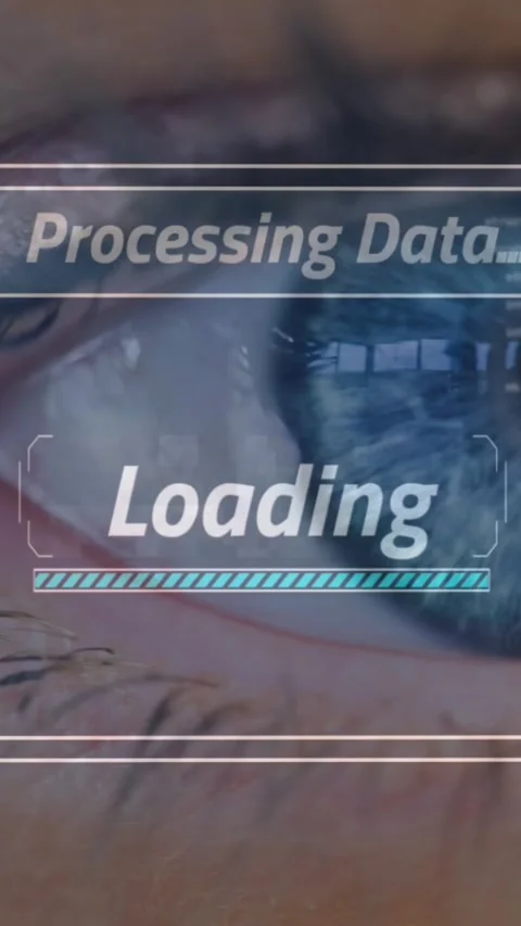 Animation of data processing on screen over woman's eye Stock Footage 342136378
