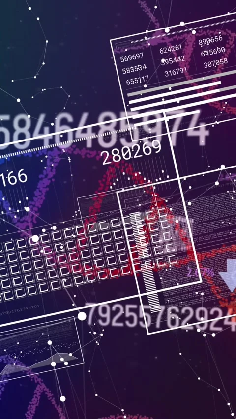 Animation of data processing on screens and dna strands Stock Footage 344803108