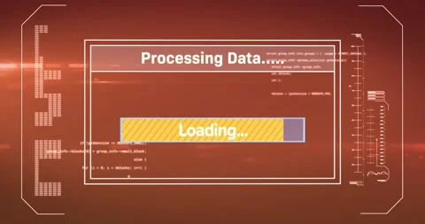Animation of data processing text over s... | Stock Video | Pond5