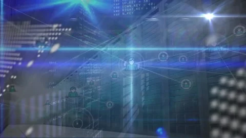 Animation of data processing with world map over transparent background Stock Footage 327444695