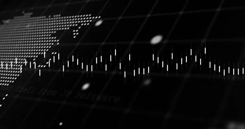 Animation of data processing, world map and globe over grid network against Stock Footage 330052512