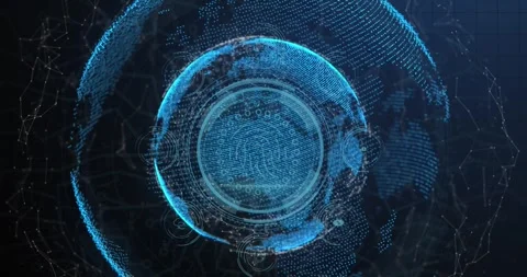 Animation of data protection text and fi... | Stock Video | Pond5
