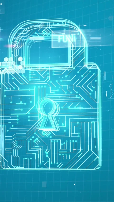 Animation of data scanning over padlock icon Stock Footage 341658294