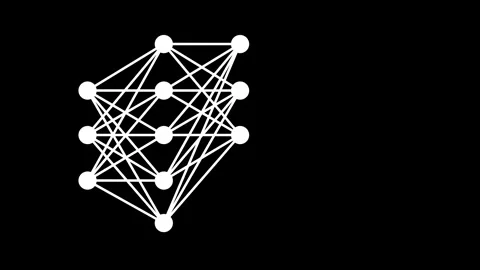 Animation of deep machine learning the schema with multiple hidden layers Stock Footage 279019195