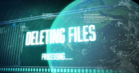 Animation of deleting files, data and globe on green background Stock Footage 201963551