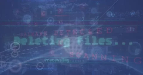 Animation of deleting files text and data processing Stock Footage 326408054