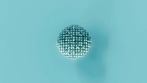 Animation depicting data blocks being gathered on a network. Stock Footage 77973628