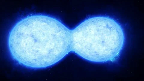 Animation depicting the rotation of a contact binary star. Universe Stock Footage 278968891