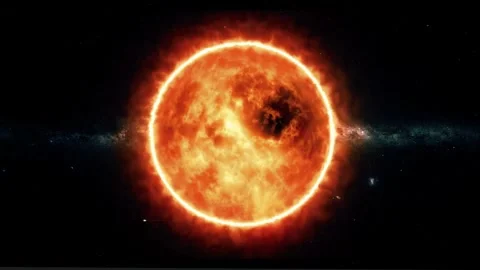 Animation depicting the rotation of the Sun. Universe science astronomy. Stock Footage 281138024