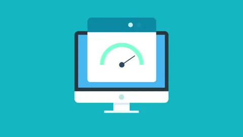 Animation depicting website loading speed and performance optimization. Stock Footage 300493816