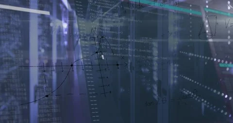 The animation depicts a computer interface processing and programming data 動画素材 329926219