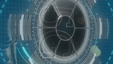 Animation depicts a man using a laptop with futuristic 5G network visuals. Stock Footage 313338042