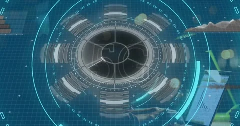 Animation depicts a man using a laptop with futuristic 5G network visuals. Stock Footage 326889284