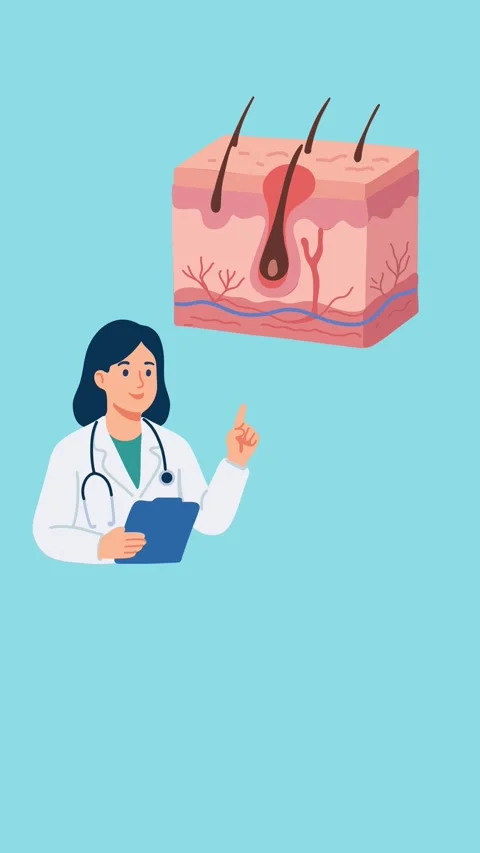 Animation of dermatologist explaining skin anatomy Stock Footage 340956618