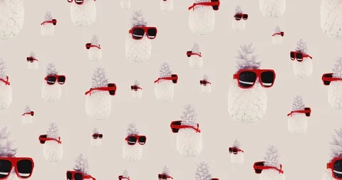 Animation design. Seamless pattern. Fashion pineapple background Stock Footage 120680975