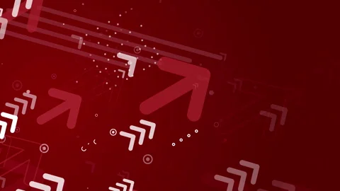 Animation of different arrows, pointers of the diagonal increasing direction  Stock Footage 252085338