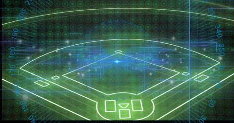 Animation of digital baseball field with... | Stock Video | Pond5