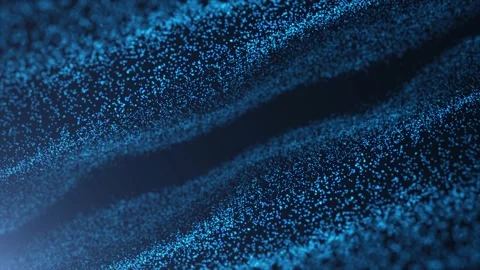 Animation digital blue particles waves. Stock Footage 235570366
