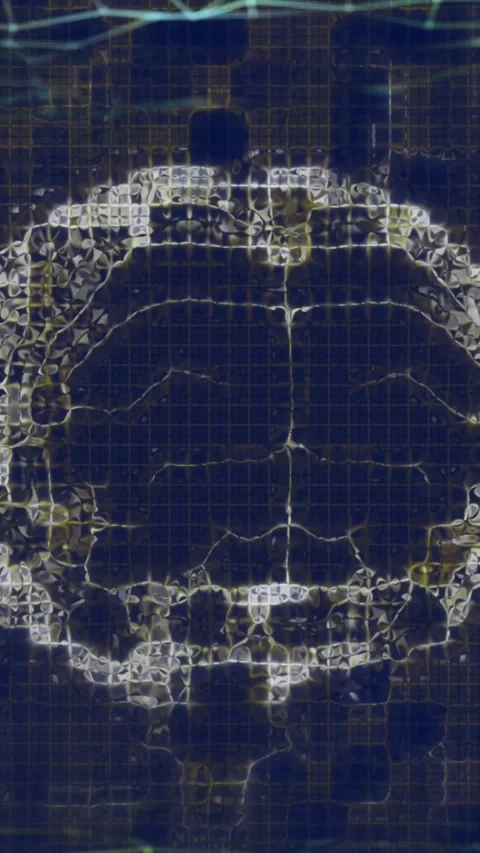 Animation of digital brain and shapes over network of connections on black Stock Footage 321625067
