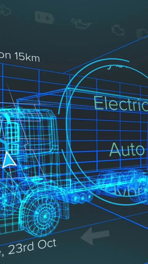 Animation of digital car interface and data processing over 3d model of car Stock Footage 344556987
