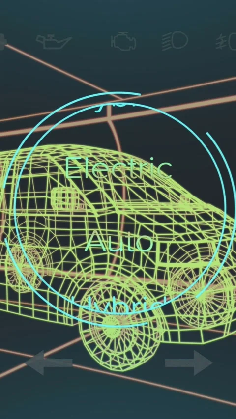 Animation of digital car interface and data processing over 3d model of car Stock Footage 344594578