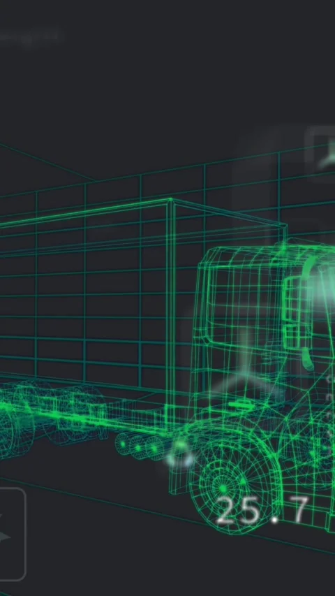 Animation of digital car interface and data processing over 3d model of car Stock Footage 344614010