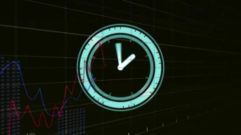 Animation of digital clock and multiple ... | Stock Video | Pond5