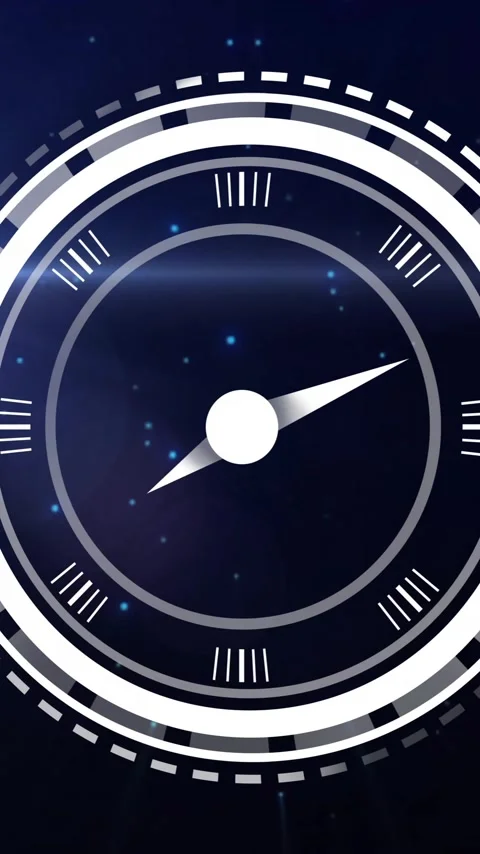 Animation of digital clock in loading circles with lens flare moving against Stock Footage 323577817