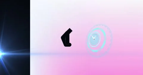 Animation of digital clock with red mandala and black abstract pattern with lens Stock Footage 330171635