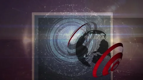 Animation of digital clock in square with abstract pattern and connected dots 動画素材 329967815