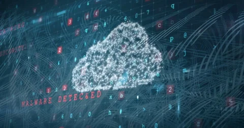 Animation of digital cloud with binary code representing cloud computing Stock Footage 303468460