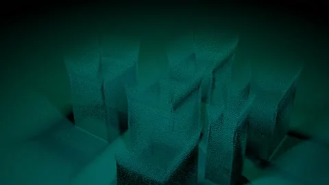Animation of digital construction of building models. Design. Rectangular Stock Footage 167375652