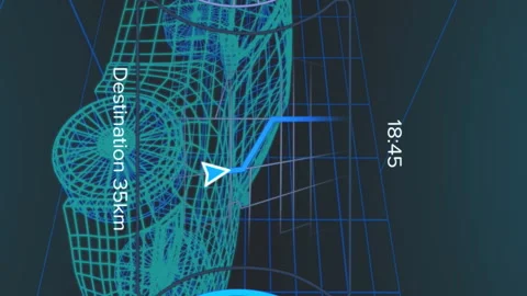 Animation of digital dashboard data processing over car icon in seamless pattern Stock Footage 312354314