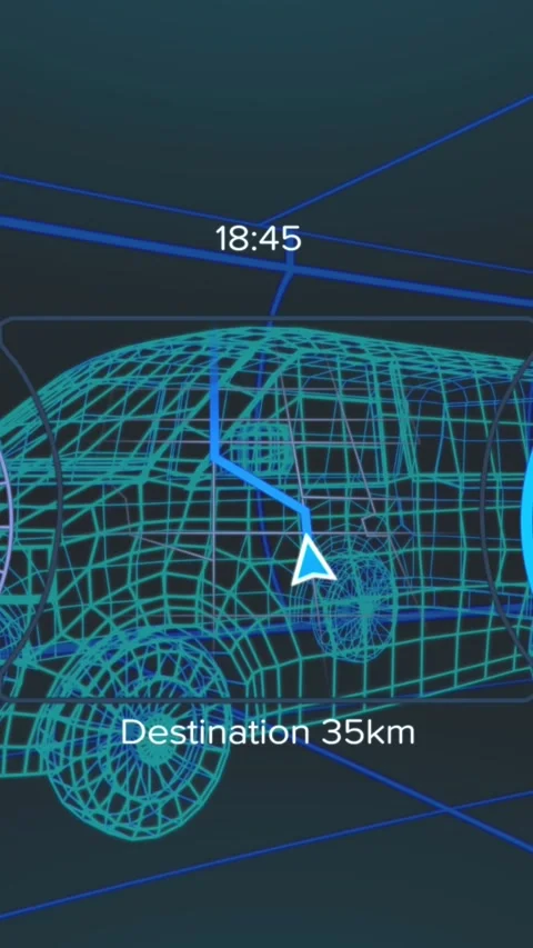 Animation of digital dashboard data processing over van icon in seamless pattern Stock Footage 322084148