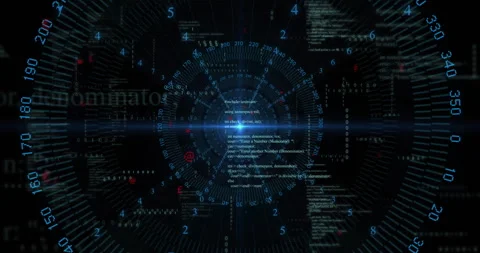 Animation of digital data forming complex network pattern in futuristic design Stock Footage 303870467