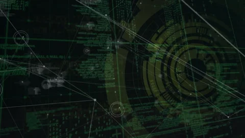 Animation of digital data forming complex network patterns and structures Stock Footage 305010027